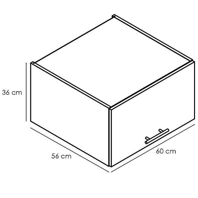 Konyhaszekrény Denis w60okgr/560 fekete mat/fehér,3
