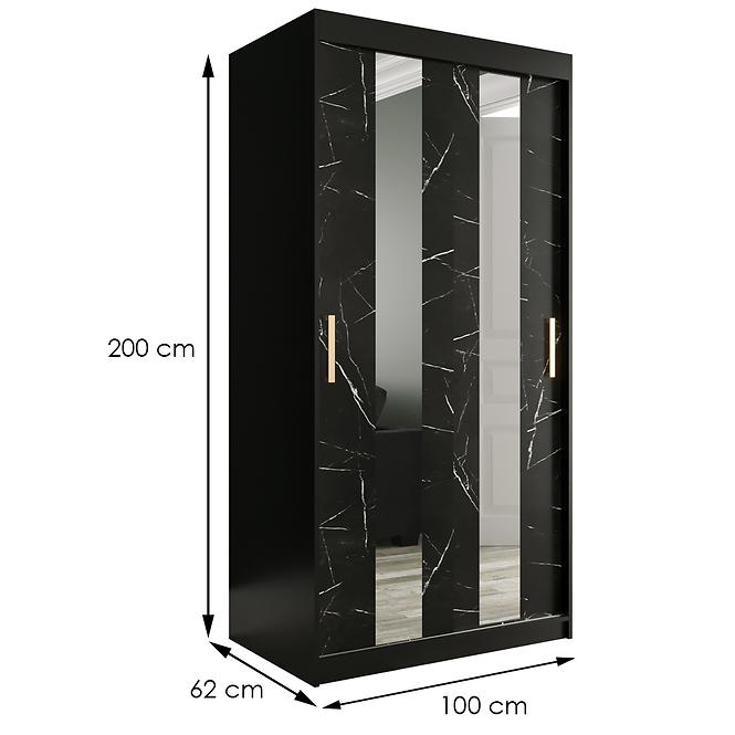 Szekrény Marmur Pole 100 fekete/üveggolyó fekete