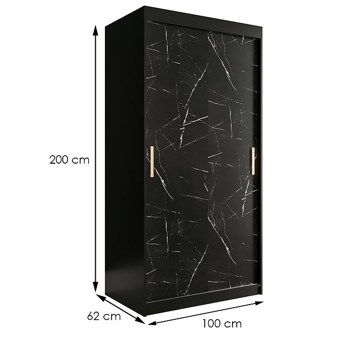 Szekrény Marmur T 100 fekete/üveggolyó fekete