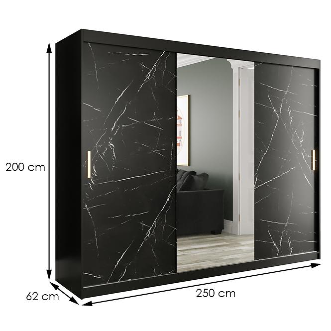 Szekrény Marmur T1 250 fekete/üveggolyó fekete
