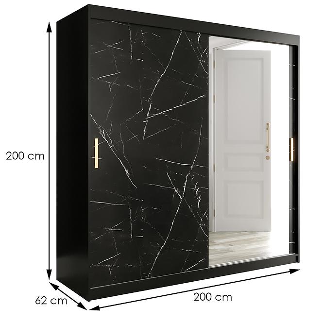 Szekrény Marmur T2 200 fekete/üveggolyó fekete