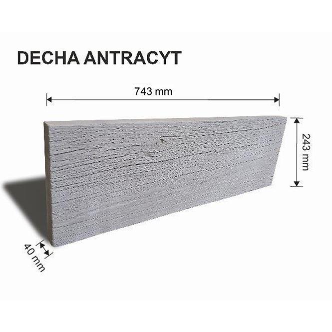 Kerti deszka Antic 75x25x4cm antracit