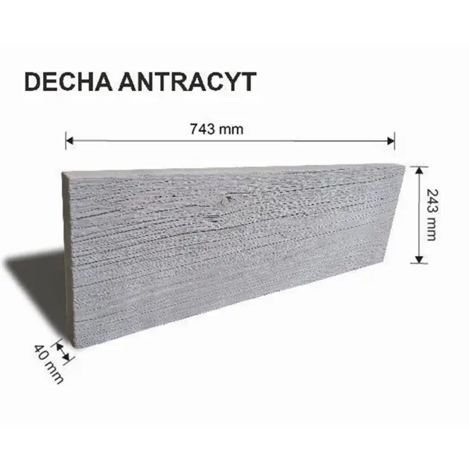Kerti deszka Antic 75x25x4cm antracit,4