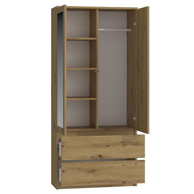 Szekrény SS-90 tükör artisan tölgy