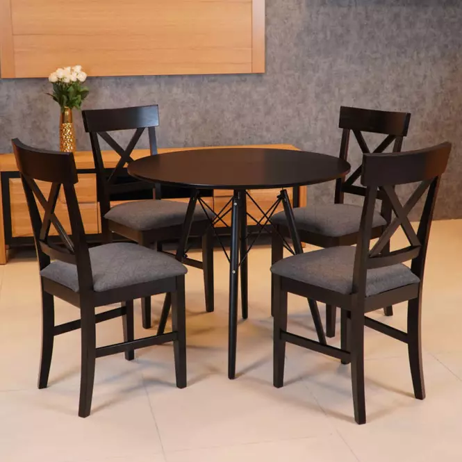Asztal Oslo 80CM fekete,4