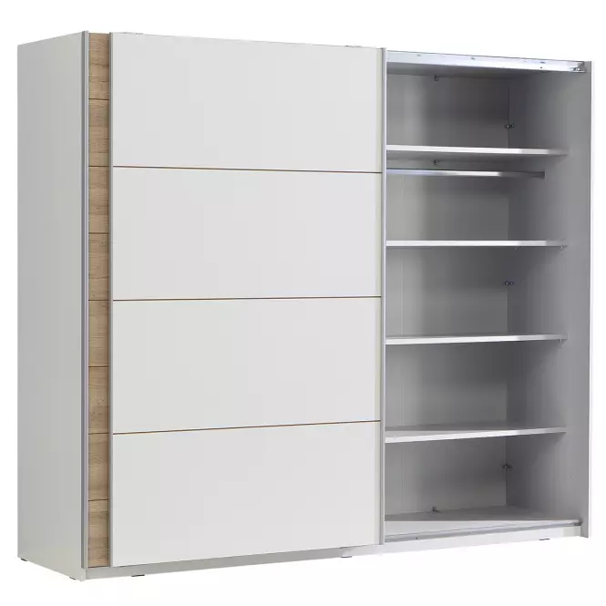 Szekrény Java 200 tölgy bianco/fehér,3