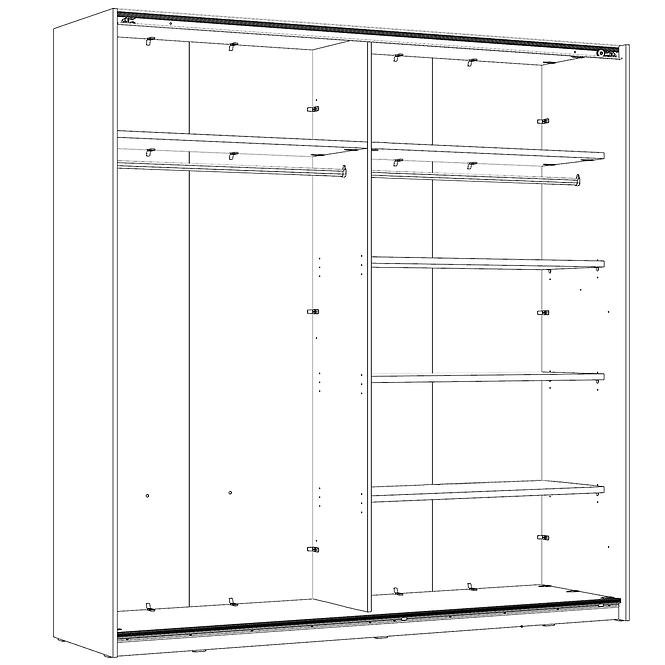 Szekrény Java 220 dąb szlachetny/czarne szkło,4