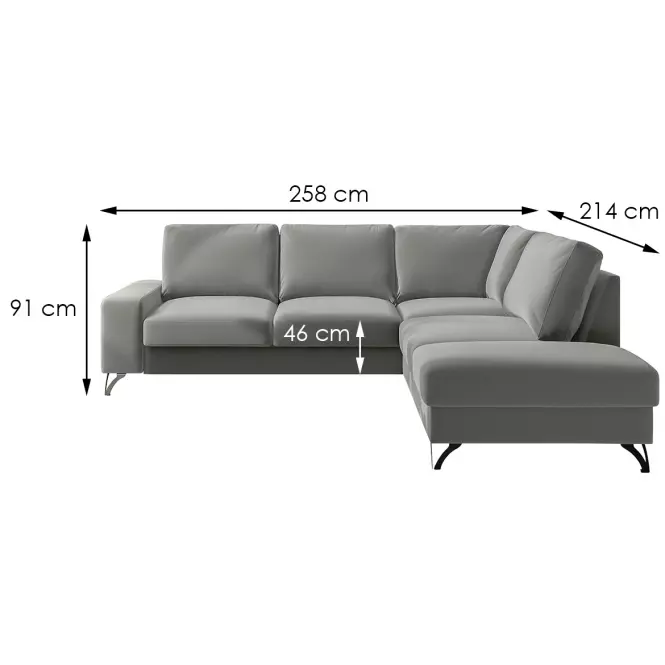 Sarokgarnitúra szett Santi Mini Matt Velvet 85 P,2