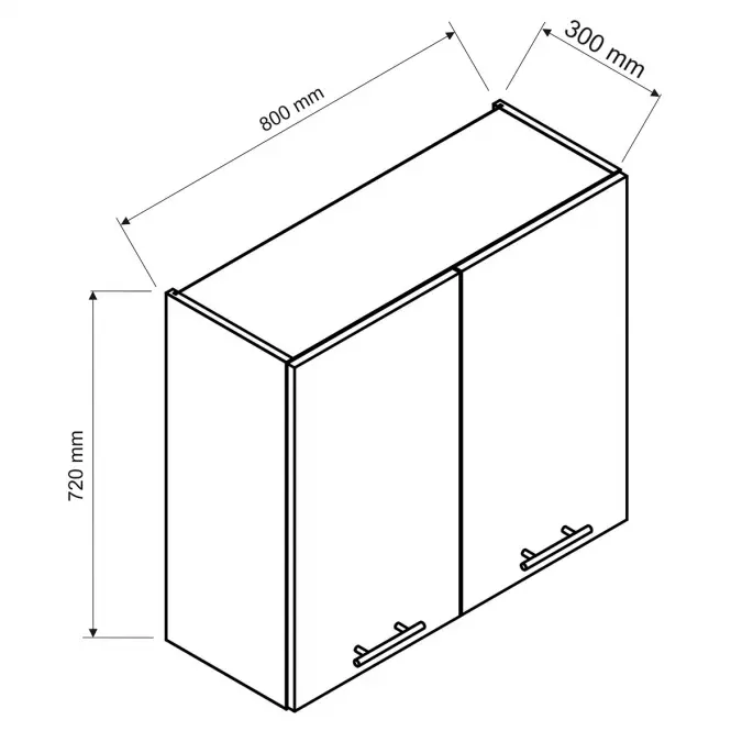 Konyhaszekrény Irma W80su Alu Fehér borsó Mat