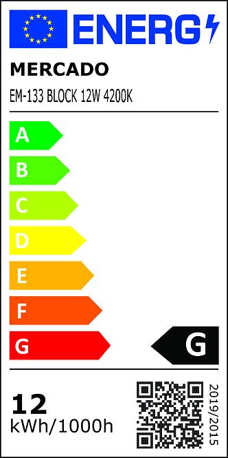 LED panelblokk 12W 4200K négyzet alakú króm