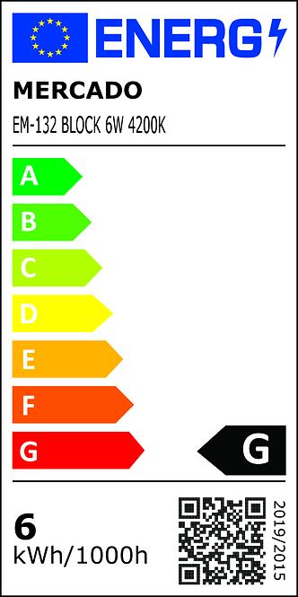 LED panelblokk 6W 4200K négyzet alakú króm