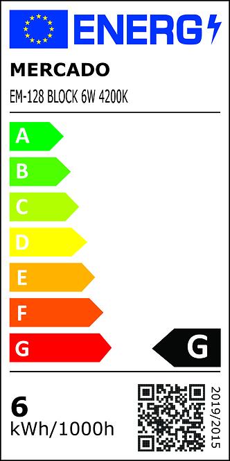 LED panel blokk 6W 4200K négyzet fekete