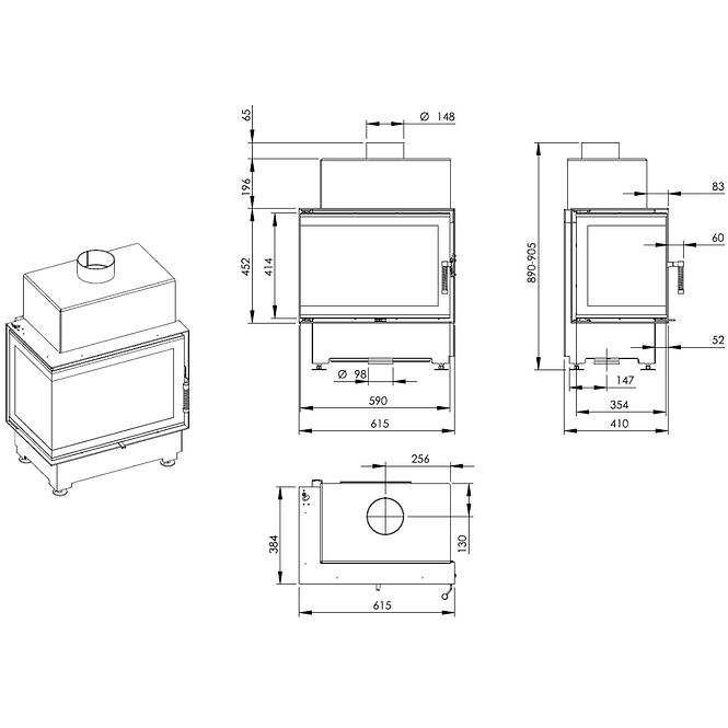 Kandallóbetét ROTEN balos 10 kW ECO