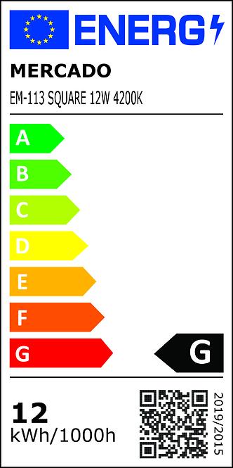 LED panel SQUARE 12W 4200K fekete négyzet