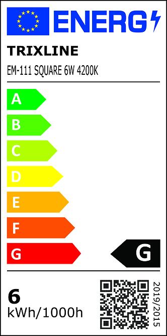 LED panel SQUARE 6W 4200K fekete négyzet,4