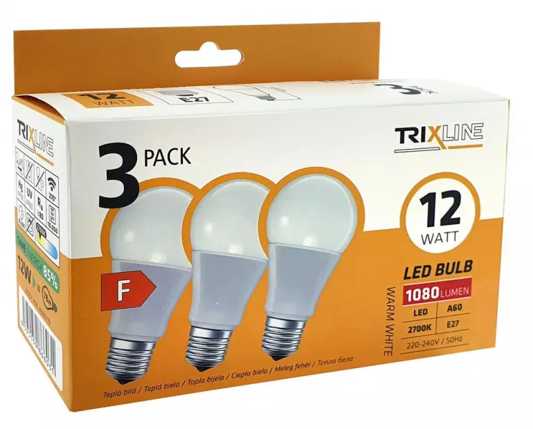 IZZÓ BC TR 12W A60 E27 2700K 3PACK,3