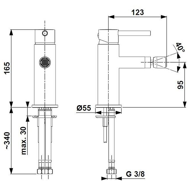 Moza Gold bidé mixer