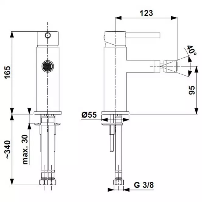 Moza Gold bidé mixer,2