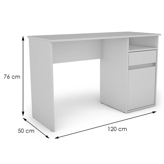 Íróasztal Sara 120x50x76 fehér 637149