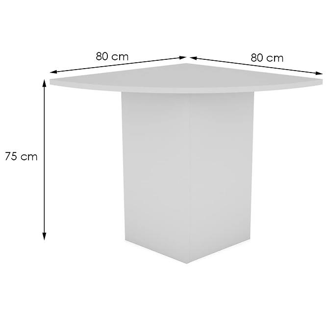 Sarokasztal csatlakozó Torino 80x80x75 fehér 642666