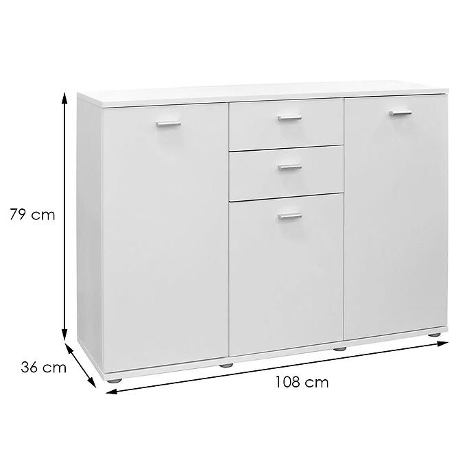 Komód Milis 108x36x79 fehér 120408