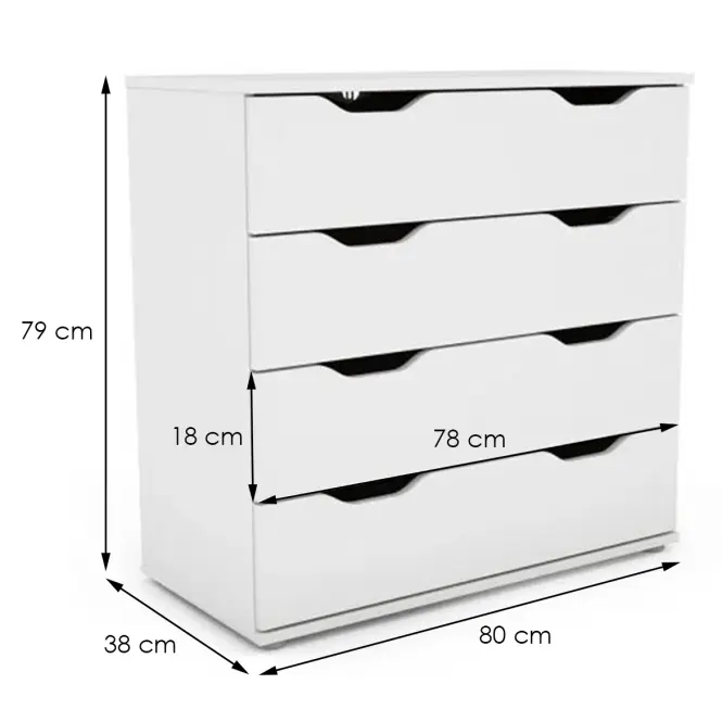 Komód Ines 80x38x79 fehér 618813,2