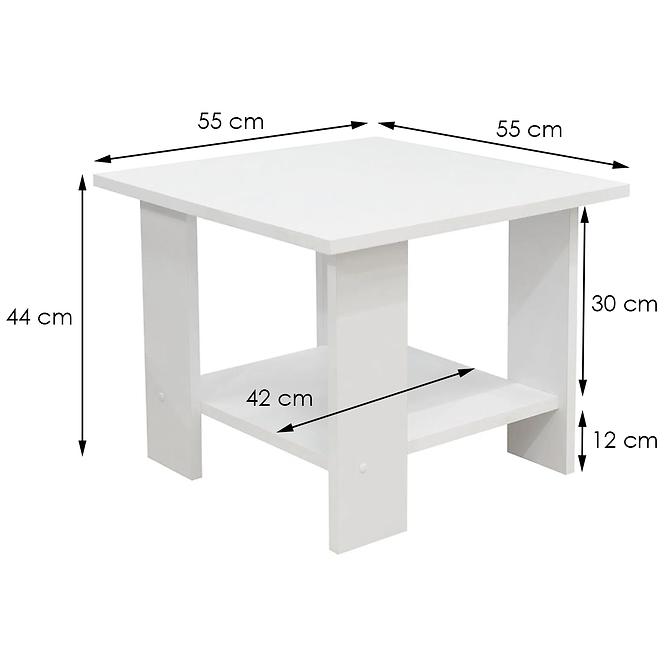 Dohányzóasztal Lena 55x55x44 Biely 873420