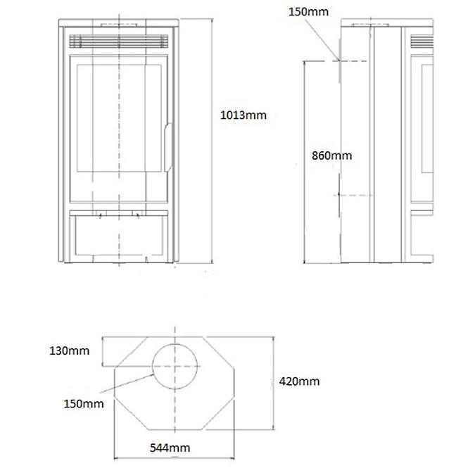 Kandallókályha Baltik6 6,5kW,3