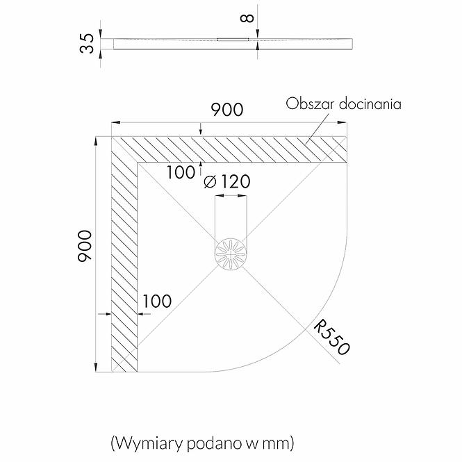 Zuhanytálca De Luxe 90x90x3,5 R55 3.041
