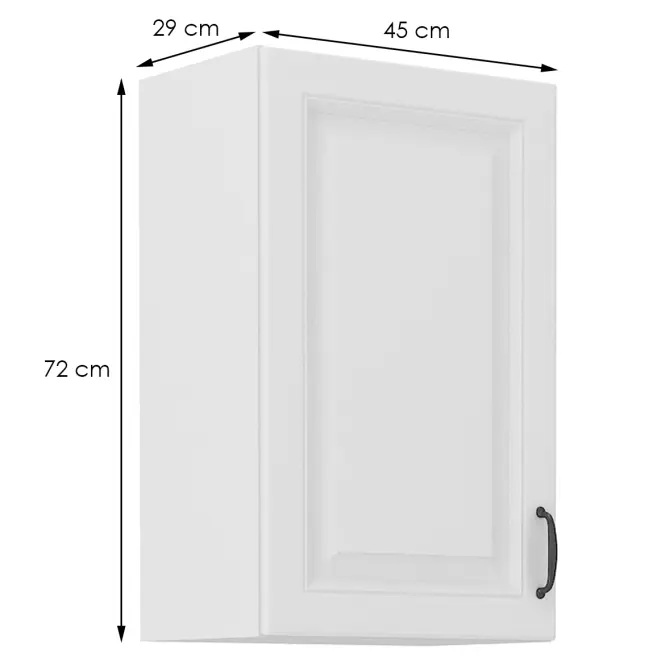Konyhaszekrény STILO fehér mat/fehér 45g-72 1f,2
