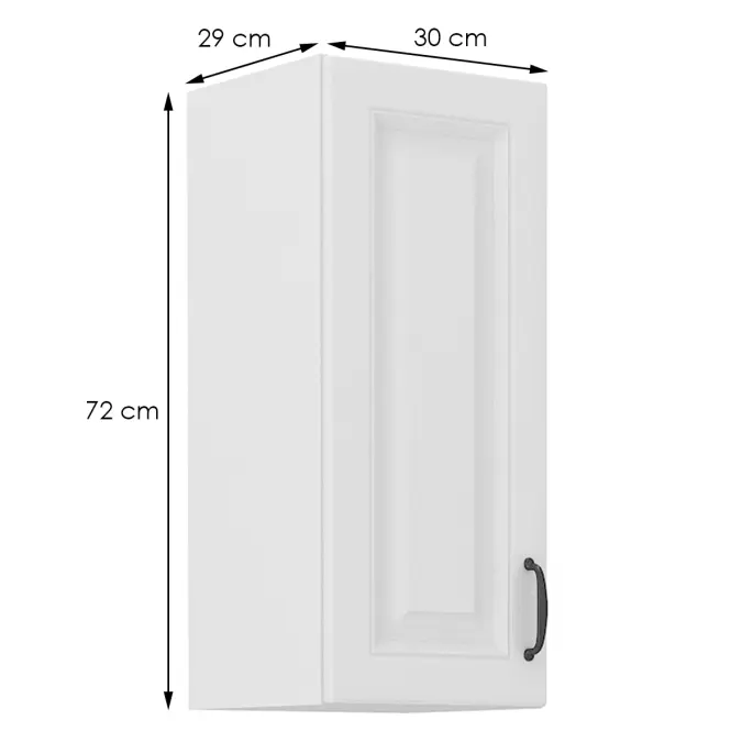 Konyhaszekrény STILO fehér mat/fehér 30g-72 1f,2