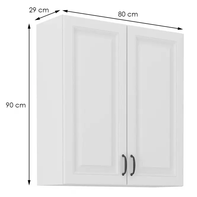 Konyhaszekrény STILO fehér mat/fehér 80g-90 2f