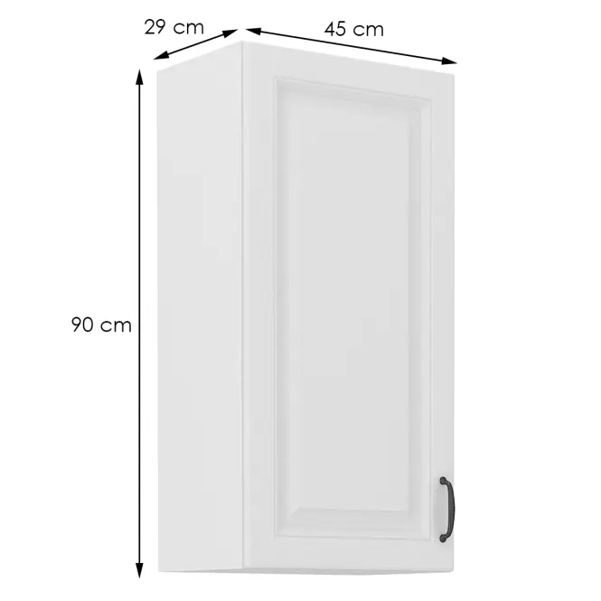 Konyhaszekrény STILO fehér mat/fehér 45g-90 1f,2