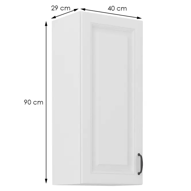 Konyhaszekrény STILO fehér mat/fehér 40g-90 1f,2