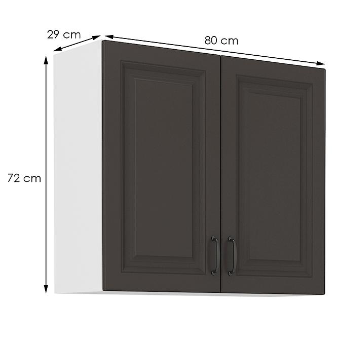 Konyhaszekrény STILO grafit mat/fehér 80g-72 2f