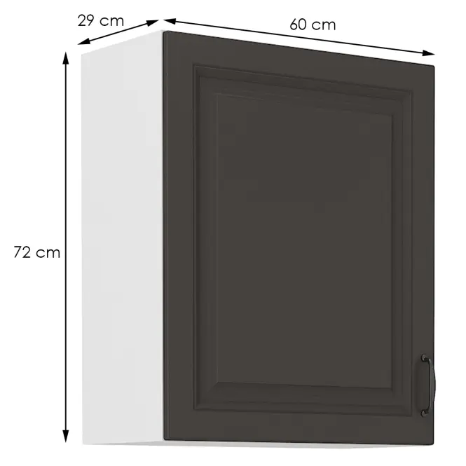 Konyhaszekrény STILO grafit mat/fehér 60g-72 1f,2