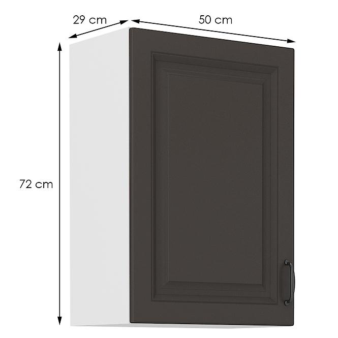 Konyhaszekrény STILO grafit mat/fehér 50g-72 1f