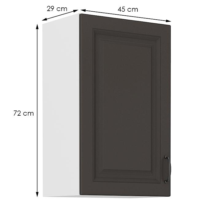 Konyhaszekrény STILO grafit mat/fehér 45g-72 1f