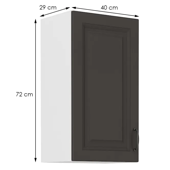 Konyhaszekrény STILO grafit mat/fehér 40g-72 1f,2