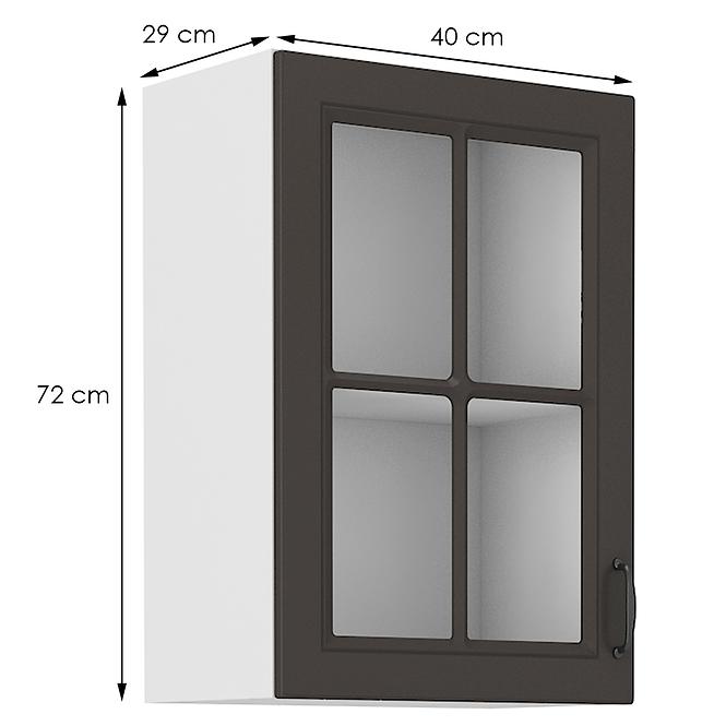 Konyhaszekrény STILO grafit mat/fehér 40gs-72 1f
