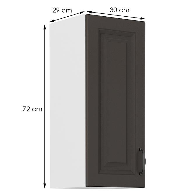 Konyhaszekrény STILO grafit mat/fehér 30g-72 1f