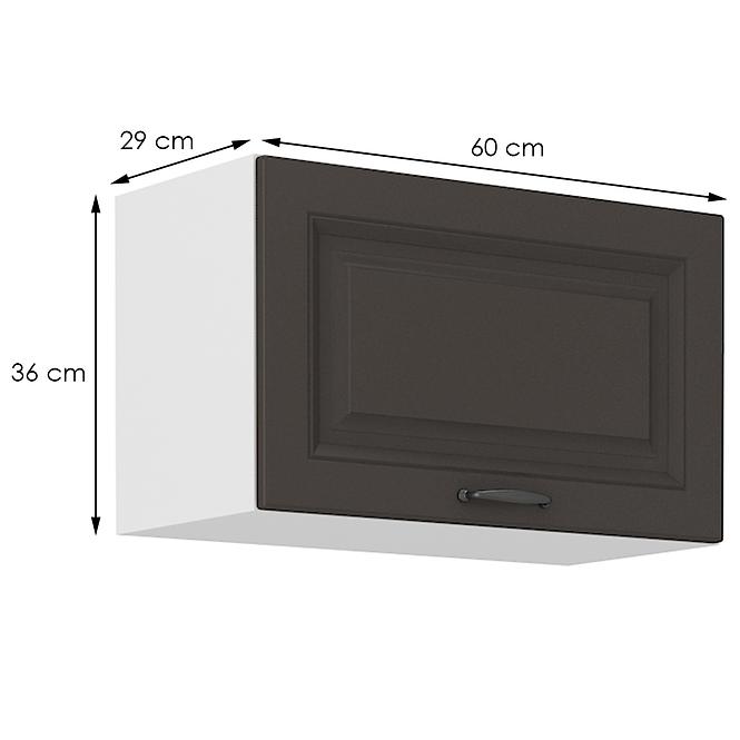 Konyhaszekrény STILO grafit mat/fehér 60gu-36 1f