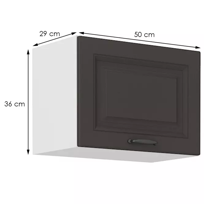 Konyhaszekrény STILO grafit mat/fehér 50gu-36 1f