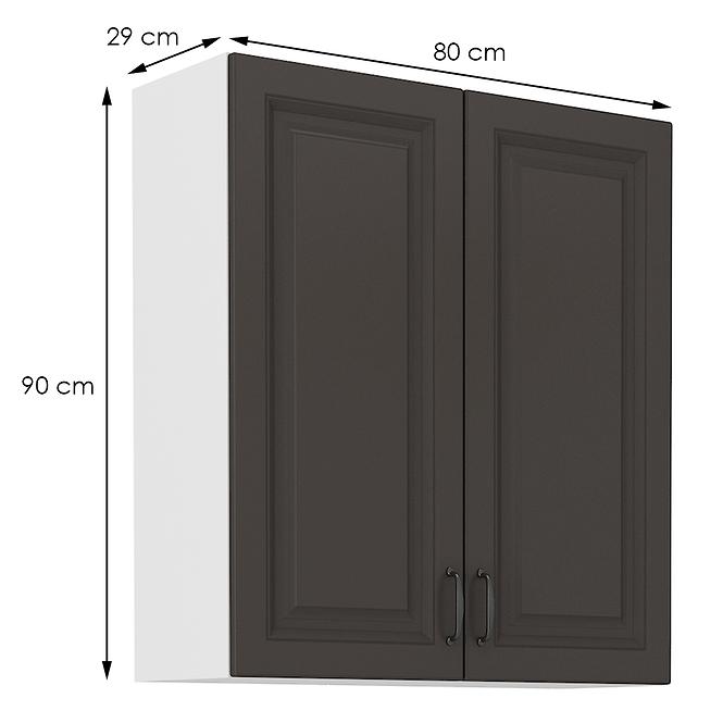 Konyhaszekrény STILO grafit mat/fehér 80g-90 2f