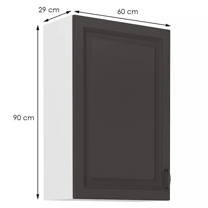 Konyhaszekrény STILO grafit mat/fehér 60g-90 1f