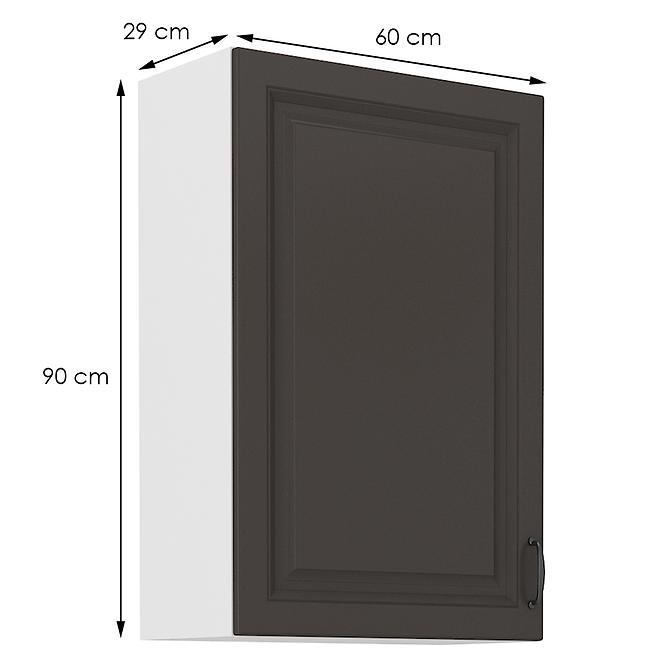 Konyhaszekrény STILO grafit mat/fehér 60g-90 1f