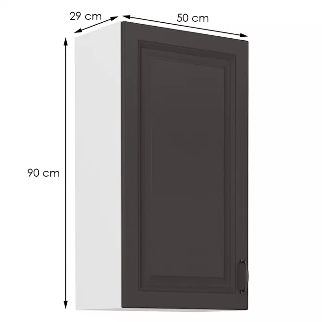 Konyhaszekrény STILO grafit mat/fehér 50g-90 1f