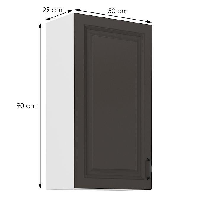 Konyhaszekrény STILO grafit mat/fehér 50g-90 1f,2