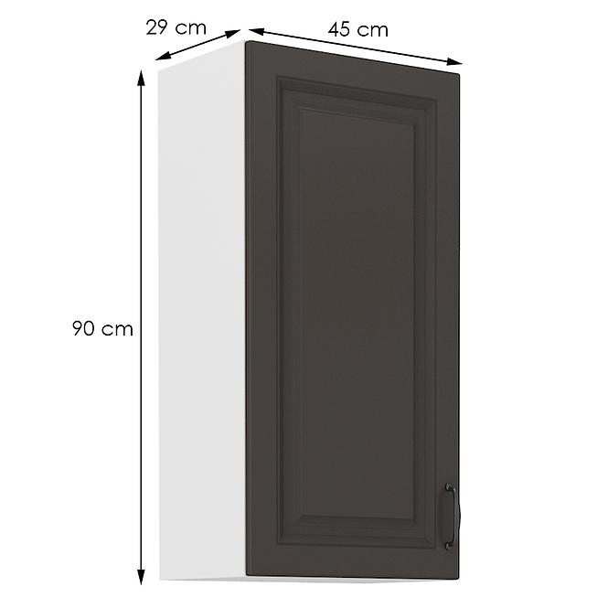 Konyhaszekrény STILO grafit mat/fehér 45g-90 1f
