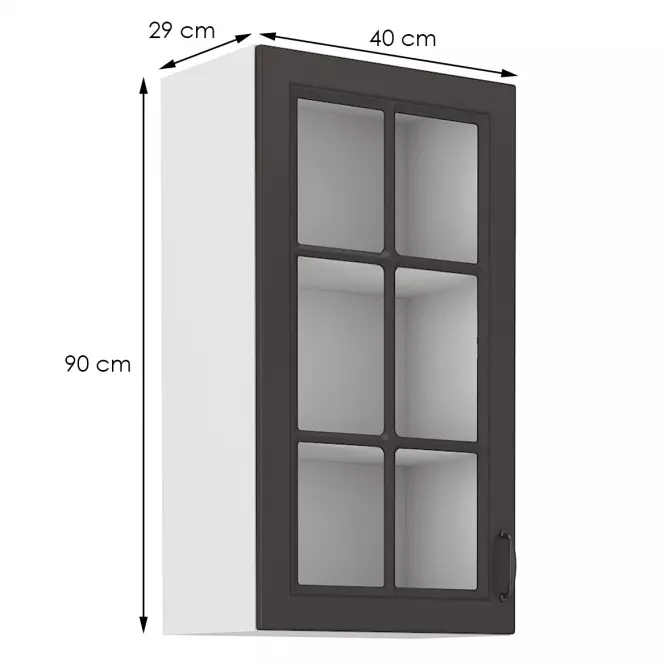 Konyhaszekrény STILO grafit mat/fehér 40gs-90 1f